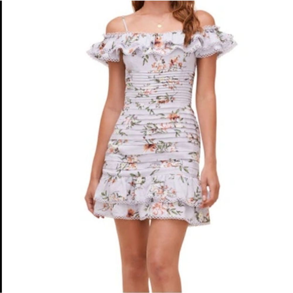 ASTR the label una floral off the shoulder minidress